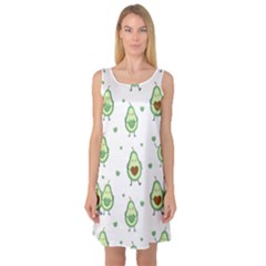 Cute-seamless-pattern-with-avocado-lovers Sleeveless Satin Nightdress by Ket1n9