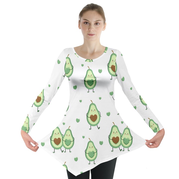 Cute-seamless-pattern-with-avocado-lovers Long Sleeve Tunic 