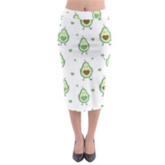 Cute-seamless-pattern-with-avocado-lovers Midi Pencil Skirt by Ket1n9