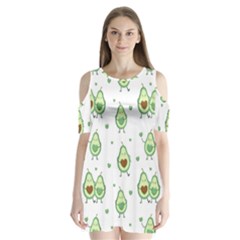 Cute-seamless-pattern-with-avocado-lovers Shoulder Cutout Velvet One Piece by Ket1n9