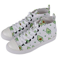 Cute-seamless-pattern-with-avocado-lovers Women s Mid-top Canvas Sneakers by Ket1n9