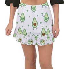 Cute-seamless-pattern-with-avocado-lovers Fishtail Mini Chiffon Skirt by Ket1n9