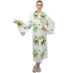 Cute-seamless-pattern-with-avocado-lovers Maxi Velvet Kimono by Ket1n9