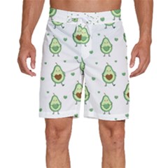 Cute-seamless-pattern-with-avocado-lovers Men s Beach Shorts by Ket1n9