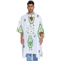 Cute-seamless-pattern-with-avocado-lovers Men s Hooded Rain Ponchos by Ket1n9