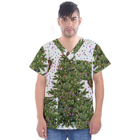 New-year-s-eve-new-year-s-day Men s V-neck Scrub Top by Ket1n9