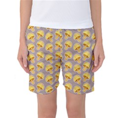 Yellow-mushroom-pattern Women s Basketball Shorts by Ket1n9