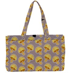 Yellow-mushroom-pattern Canvas Work Bag