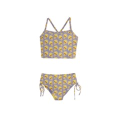 Yellow-mushroom-pattern Girls  Tankini Swimsuit by Ket1n9