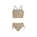 Yellow-mushroom-pattern Girls  Tankini Swimsuit View1