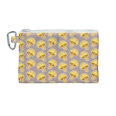 Yellow-mushroom-pattern Canvas Cosmetic Bag (medium) by Ket1n9