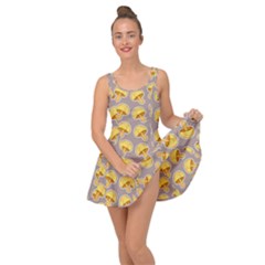 Yellow-mushroom-pattern Inside Out Casual Dress by Ket1n9