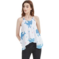 Seamless-pattern-with-cute-sharks-hearts Flowy Camisole Tank Top by Ket1n9