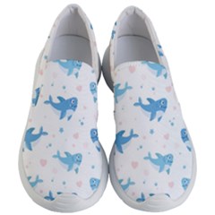 Seamless-pattern-with-cute-sharks-hearts Women s Lightweight Slip Ons by Ket1n9