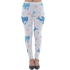 Seamless-pattern-with-cute-sharks-hearts Lightweight Velour Leggings by Ket1n9