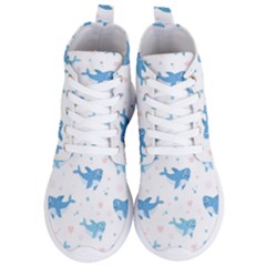 Seamless-pattern-with-cute-sharks-hearts Women s Lightweight High Top Sneakers by Ket1n9