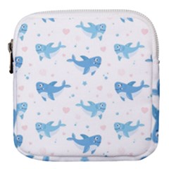 Seamless-pattern-with-cute-sharks-hearts Mini Square Pouch