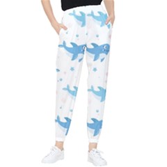 Seamless-pattern-with-cute-sharks-hearts Women s Tapered Pants by Ket1n9