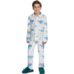 Seamless-pattern-with-cute-sharks-hearts Kids  Long Sleeve Velvet Pajamas Set by Ket1n9