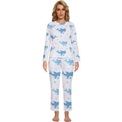 Seamless-pattern-with-cute-sharks-hearts Womens  Long Sleeve Lightweight Pajamas Set by Ket1n9