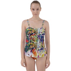 Multicolor Anime Colors Colorful Twist Front Tankini Set by Ket1n9