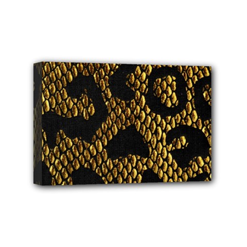 Metallic Snake Skin Pattern Mini Canvas 6  X 4  (stretched) by Ket1n9