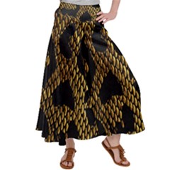 Metallic Snake Skin Pattern Women s Satin Palazzo Pants by Ket1n9