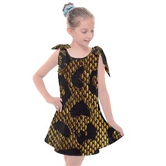 Metallic Snake Skin Pattern Kids  Tie Up Tunic Dress by Ket1n9