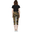 Metallic Snake Skin Pattern Inside Out Lightweight Velour Capri Leggings  View2