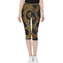 Metallic Snake Skin Pattern Inside Out Lightweight Velour Capri Leggings  View3