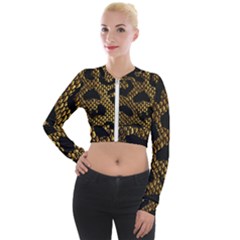 Metallic Snake Skin Pattern Long Sleeve Cropped Velvet Jacket by Ket1n9