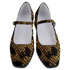 Metallic Snake Skin Pattern Women s Mary Jane Shoes by Ket1n9