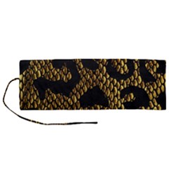 Metallic Snake Skin Pattern Roll Up Canvas Pencil Holder (m) by Ket1n9