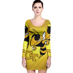 Georgia Institute Of Technology Ga Tech Long Sleeve Velvet Bodycon Dress