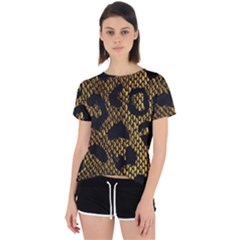 Metallic Snake Skin Pattern Open Back Sport T-shirt by Ket1n9