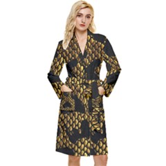 Metallic Snake Skin Pattern Long Sleeve Velvet Robe by Ket1n9