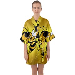 Georgia Institute Of Technology Ga Tech Half Sleeve Satin Kimono  by Ket1n9