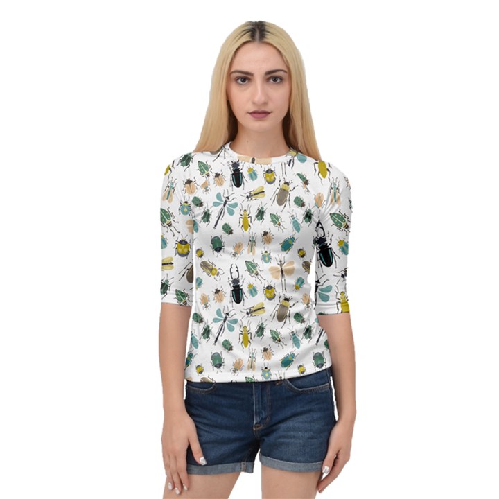 Insect Animal Pattern Quarter Sleeve Raglan T-Shirt