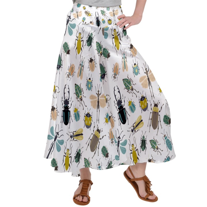 Insect Animal Pattern Women s Satin Palazzo Pants