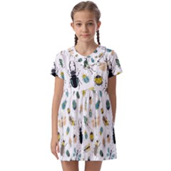 Insect Animal Pattern Kids  Asymmetric Collar Dress by Ket1n9