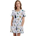 Insect Animal Pattern Kids  Frilly Sleeves Pocket Dress View1