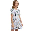 Insect Animal Pattern Kids  Frilly Sleeves Pocket Dress View2