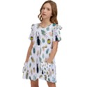 Insect Animal Pattern Kids  Frilly Sleeves Pocket Dress View3