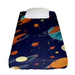 Space Galaxy Planet Universe Stars Night Fantasy Fitted Sheet (single Size) by Ket1n9