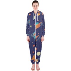 Space Galaxy Planet Universe Stars Night Fantasy Hooded Jumpsuit (ladies) by Ket1n9