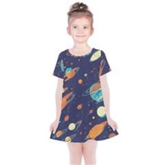 Space Galaxy Planet Universe Stars Night Fantasy Kids  Simple Cotton Dress by Ket1n9