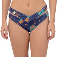 Space Galaxy Planet Universe Stars Night Fantasy Double Strap Halter Bikini Bottoms by Ket1n9