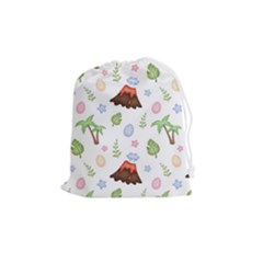 Cute-palm-volcano-seamless-pattern Drawstring Pouch (medium) by Ket1n9