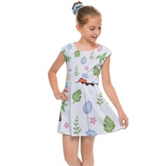 Cute-palm-volcano-seamless-pattern Kids  Cap Sleeve Dress by Ket1n9