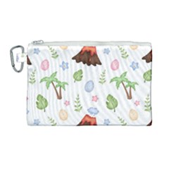 Cute-palm-volcano-seamless-pattern Canvas Cosmetic Bag (large) by Ket1n9